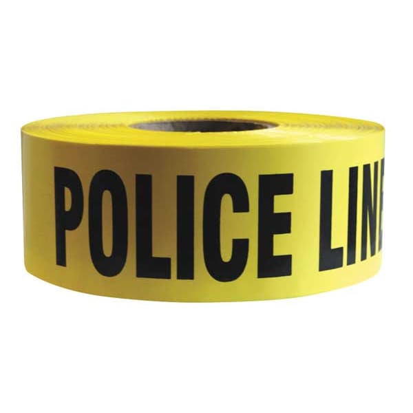 Zoro Select Barricade Tape, Fire Line Do Not Cross, Yellow, 3 in Wide x 1,000 ft Length, Polyethylene, 3 mil - B3103Y15-200
