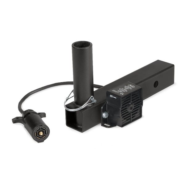 Safetywhips Warning Whip Mount, Black, Steel, 12.25 Length, 107db Backup Alarm, 7 Way power plug connector - HMTNPA