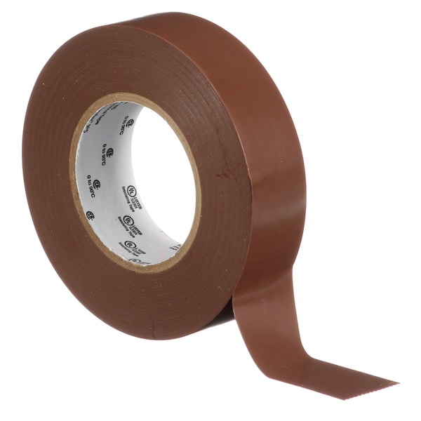 3M Vinyl Electrical Tape, 165 Temflex, 3/4 in W x 60 ft L, 6 mil Thick, Brown, 1 Pk - 165BR4A