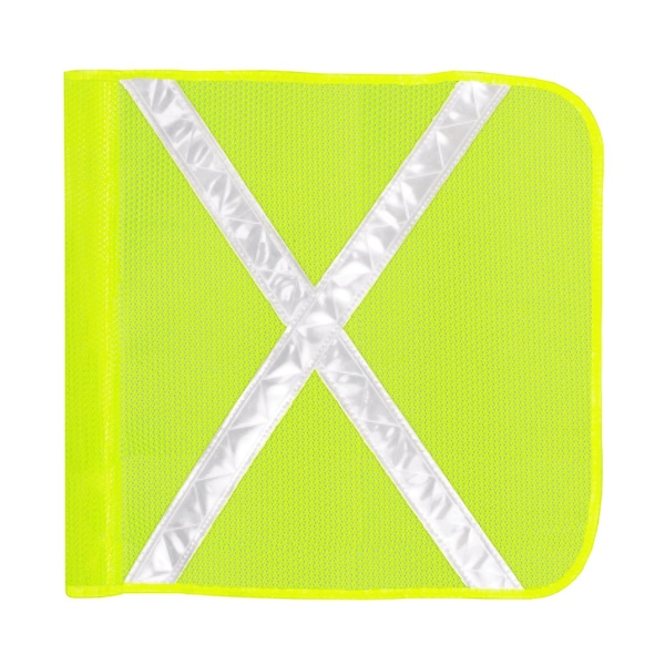 Safetywhips Warning Whip Flag, Orange Mesh, White Reflective X, 16 Length - FLAG16-Y-XW