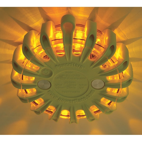 Powerflare LED Road Flare Kit, Amber (LED), Yellow (Shell), 4 in Length - PF6P-210R-A-Y