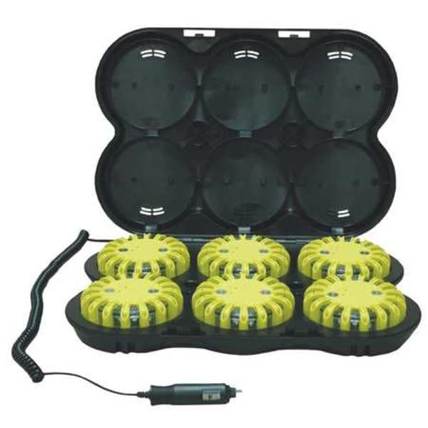 Powerflare LED Road Flare Kit, Amber (LED), Yellow (Shell), 4 in Length - PF6P-210R-A-Y