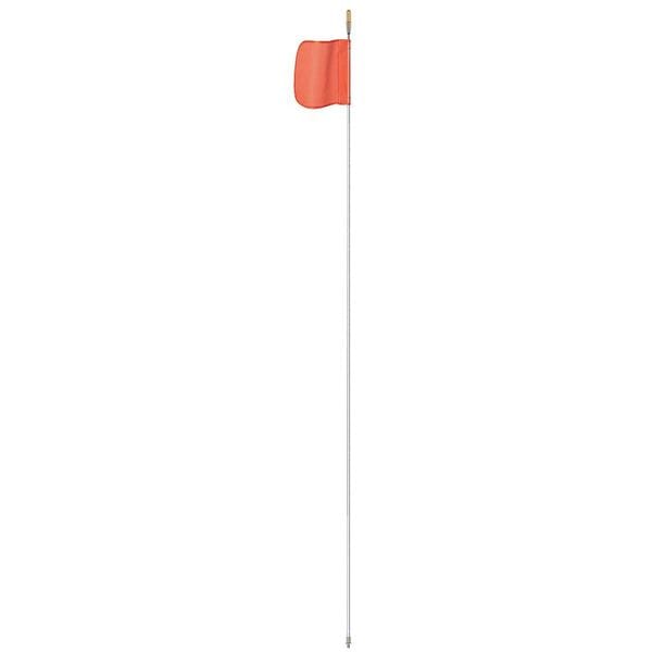Checkers Warning Whip with Reflective X Flag, White Whip, Orange Flag, Fiber Glass - FS6XL-QD-O