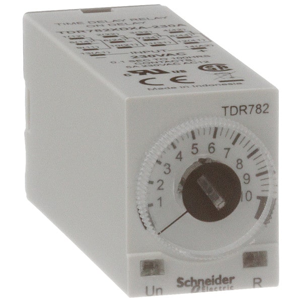Relevador de retardo de tiempo Schneider Electric, 240VCA, 3A, 4PDT, 0.1 seg. - TDR782XDXA-230A.