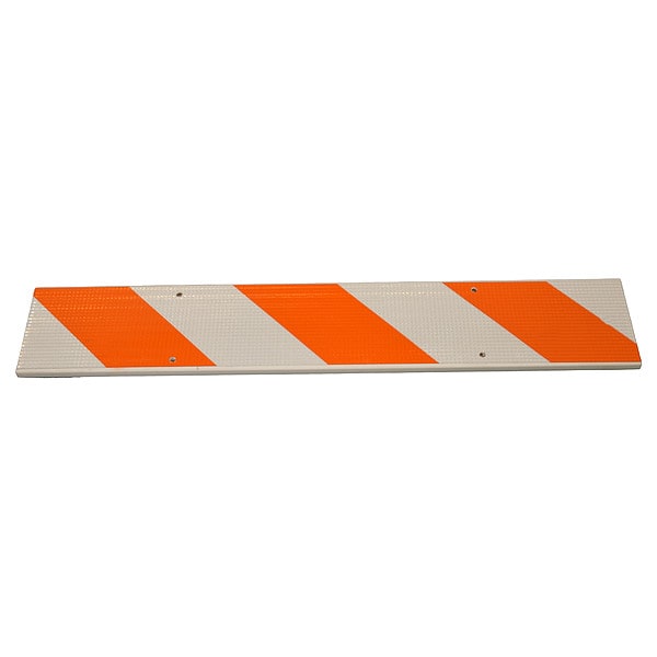 Zoro Select Barricade Beam, Plastic, Engineer, 8 in Height, 2 in Length, 4 lb, Orange/White - 97-01-028-02G