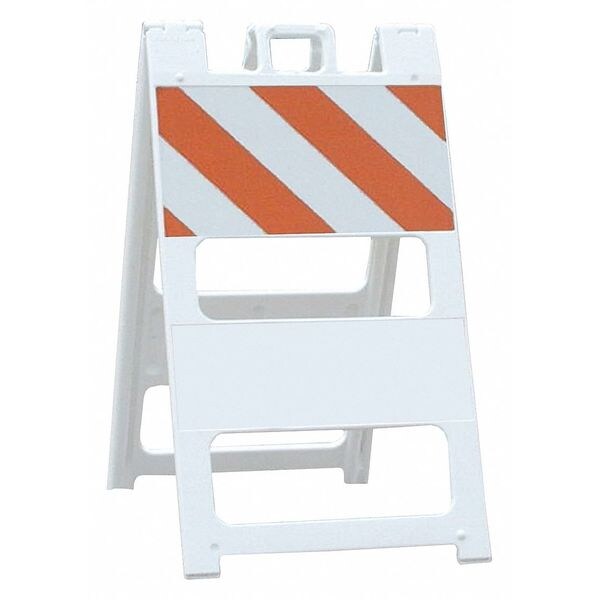 Plasticade Folding Barricade, Plastic, 45 in Height, 16 lb, Orange/White - 100-WT12HI-P