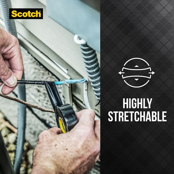 Scotch Super 33+ Vinyl Electrical Tape, 6132-BA-10, 3/4 x 66' x 0.00719 mm x 20, 1 m x 0.177 mm, 10PK - 6132-BA-10