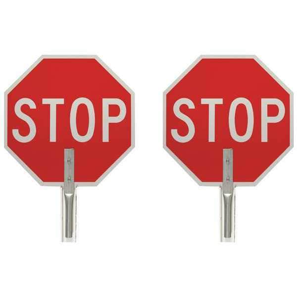 Brady Traffic Paddle Sign, 18 in Aluminum - 57755