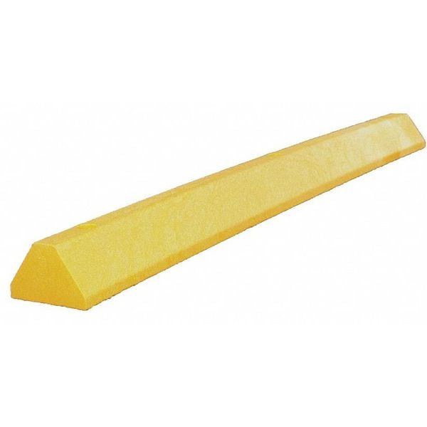 Plastics R Unique Parking Block, Deluxe, 6 ft., Yellow, Spikes - D6PBY-SPIKES