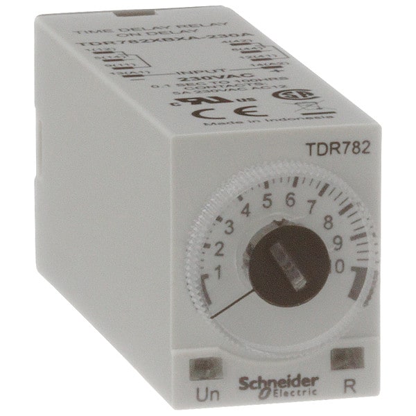 Relevador de retardo de tiempo Schneider Electric, 240VCA, 5A, DPDT, 0.1 seg. - TDR782XBXA-230A