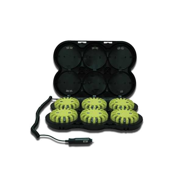Powerflare LED Road Flare Kit, Red (LED), Yellow (Shell), 4 in Length - PF6P-210R-R-Y