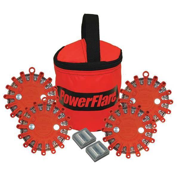 Powerflare LED Road Flare, Orange (Bag), Red/Amber (LED), Orange (Shell), 4 in Length - SP4O-RA-O