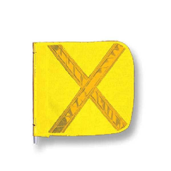 Checkers Warning Whip Flag Reflexite X, Yellow, Nylon Mesh, Mounting Clip - FS8025-16-Y