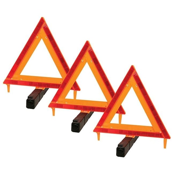Perform Tool Perform Tool PTL-W1498 Large Early Warning Roadside Emergency Reflective Triangle; Pack of 3 - PTL-W1498
