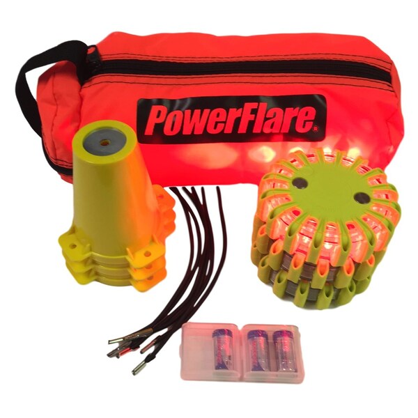 Powerflare Cone Kit, Softpack, 3, Red Lt, Ylw Shell - CKT-SP3-R-Y