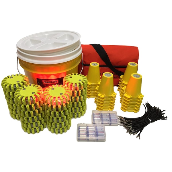 Powerflare Cone Kit, Bucket, 24, Red Lt, Ylw Shell - CKT-BUCKET24-R-Y