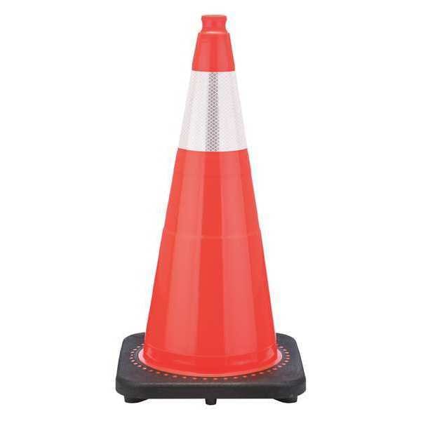 Zoro Select Traffic Cone, PVC, High-Intensity Prismatic, 36 in Height, 10 lb, Orange - RS90045CT3M6