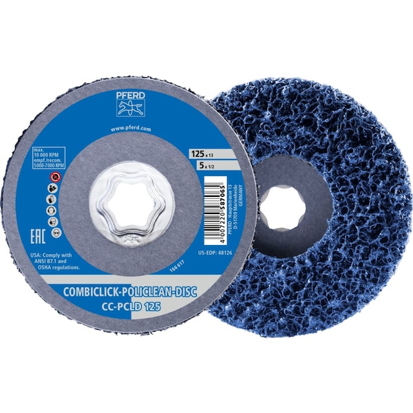 Pferd PFERD COMBICLICK POLICLEAN PLUS Disc, 5in, Aluminum Oxide - 48126