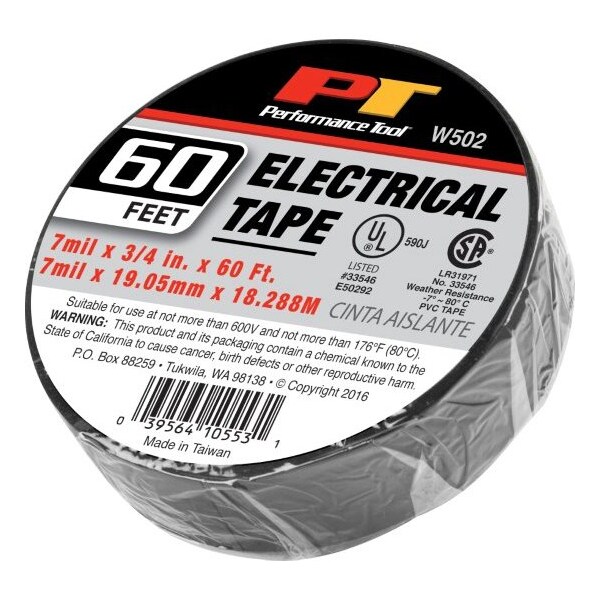 Performance Tool 3/4 In X 60 Ft. Electrical Tape Electric Tape, W502 - W502