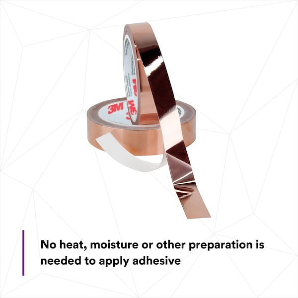 3M Foil Tape, 1/2 In. x 18 Yd., Copper, PK18 - 1181