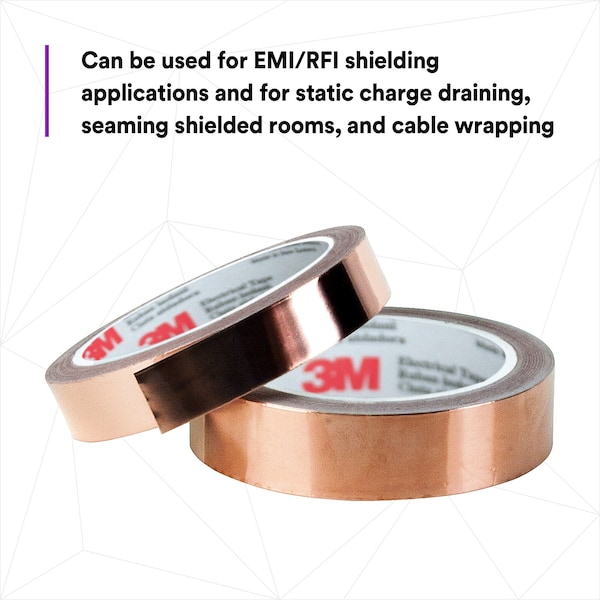 3M Foil Tape, 1/2 In. x 18 Yd., Copper, PK18 - 1181