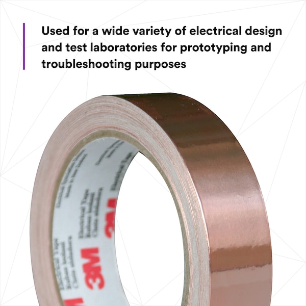 3M Foil Tape, 1/2 In. x 18 Yd., Copper, PK18 - 1181