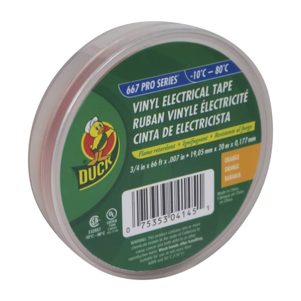 Duck Brand Duck 3/4 in. W X 66 ft. L Orange Vinyl Electrical Tape - 299005