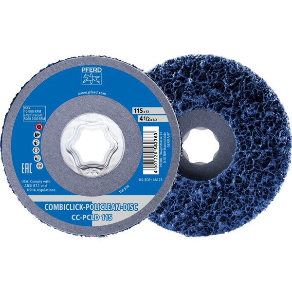 Pferd PFERD COMBICLICK POLICLEAN PLUS Disc, 4-1/2in, Aluminum Oxide - 48125