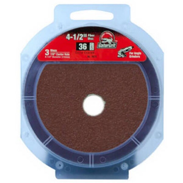 Gator Finishing 3073 4.5 x .87 in. 36 Grit Fiber Disc, 3PK - 197295