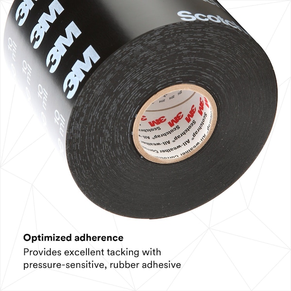 3M Electrical Tape, 10 mil, 4"x100 ft., Black, PK12 - 50-PRINTED-4X100FT