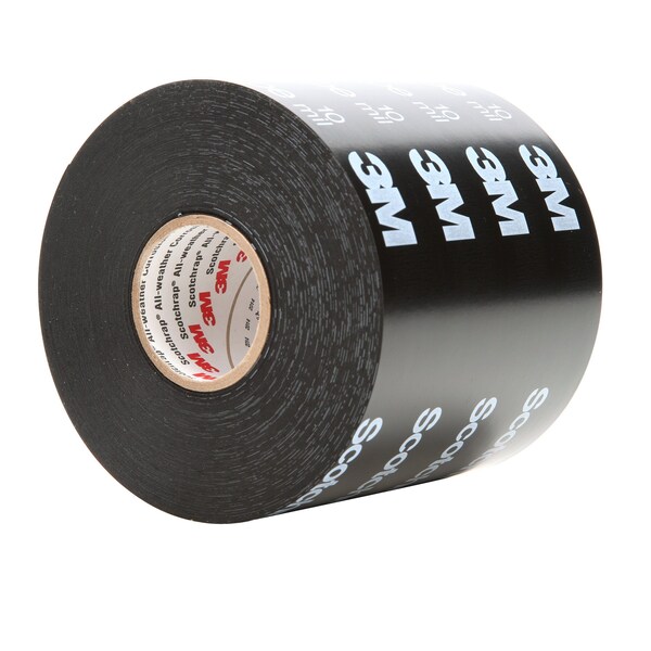3M Electrical Tape, 10 mil, 4"x100 ft., Black, PK12 - 50-PRINTED-4X100FT