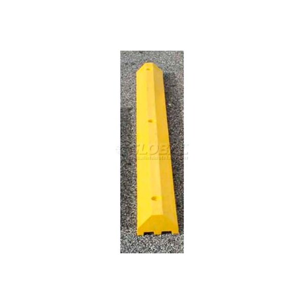 Plastics R Unique Yellow Compact Parking Block with Cable Protection & Hardware - 72in Long - 3672PBY