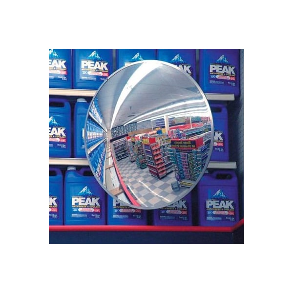 Safety Security Products Co Round Polycarbonate Convex Mirror, Indoor/Outdoor, 18in Dia., 160 Viewing Angle - H214181PC