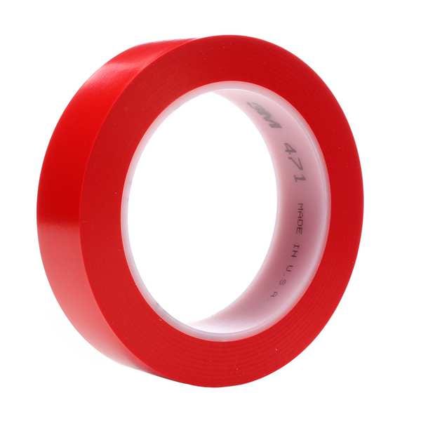 3M Vinyl Tape, 1" X 36 yd., Red, PK36 - 471