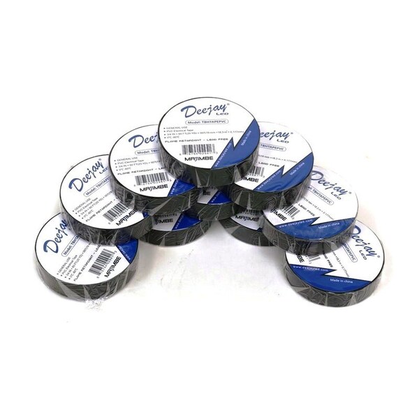Deejay Led PVC Electrical Tape Universal Application 3/4-in x 60 feet rolls, 10PK - TBHTAPEPVC