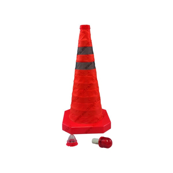 Electriduct Collapsible Lighted Safety/Traffic Cone w/ 2 lights- 19" - TC-ED-LSC-2L