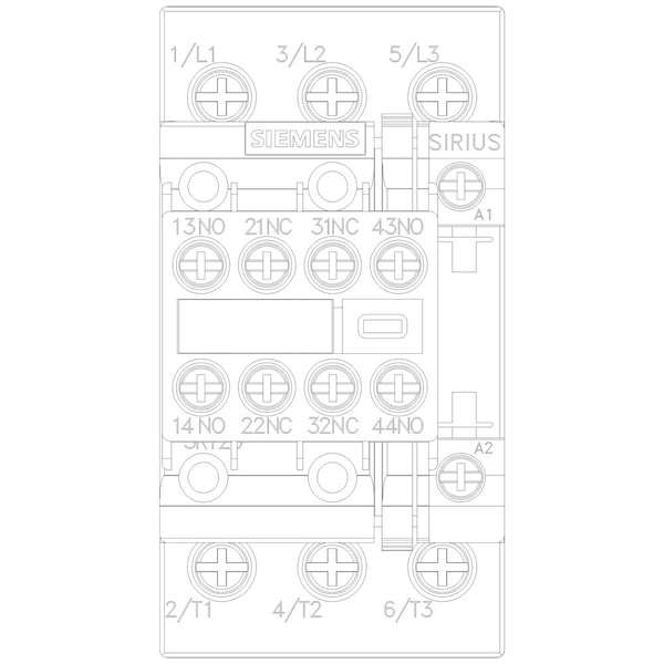 Contactador Magnético IEC, 3 Polos, 110/120 V AC, 38 A, Reversión: No - 3RT20281AK643MA0
