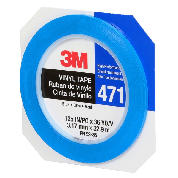 3M Vinyl Tape 471, Red, 1/4"x36 yd, PK144 - 36405