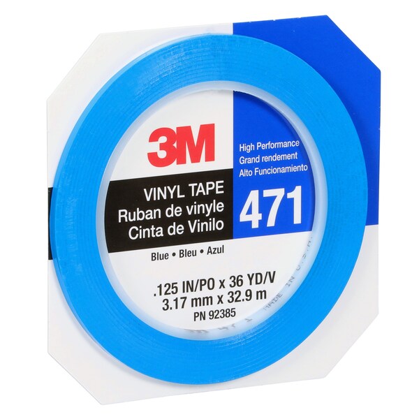 3M Vinyl Tape 471, Red, 1/4"x36 yd, PK144 - 36405
