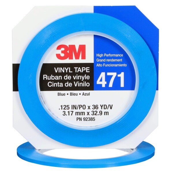 3M Vinyl Tape 471, Red, 1/4"x36 yd, PK144 - 36405