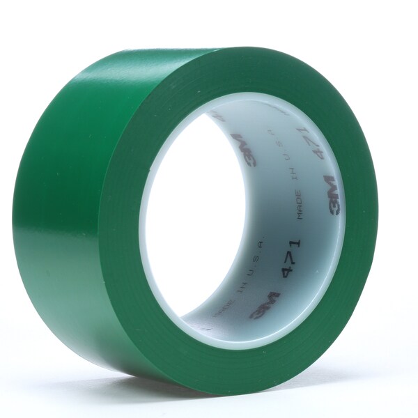 3M Vinyl Tape 471, Green, 2"x36 yd, PK24 - 471