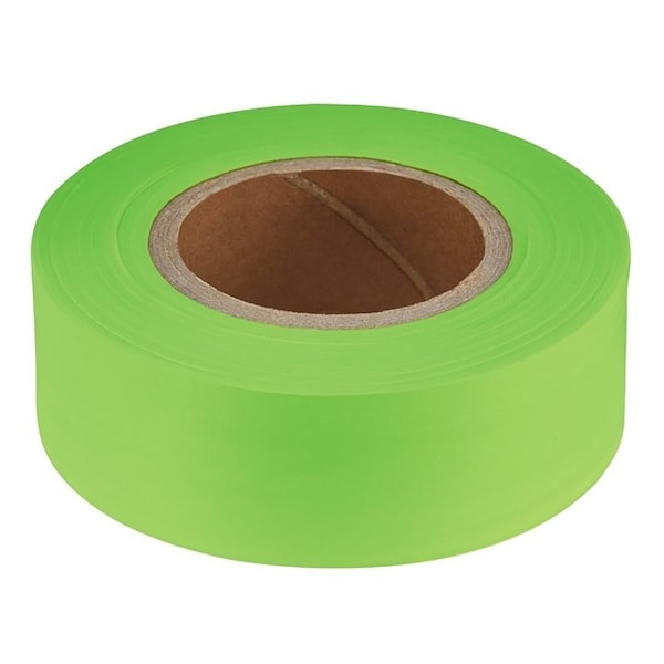 Empire Level Flagging Tape, 200 ft L, 1 in W, Lime Green, Plastic - 77-001