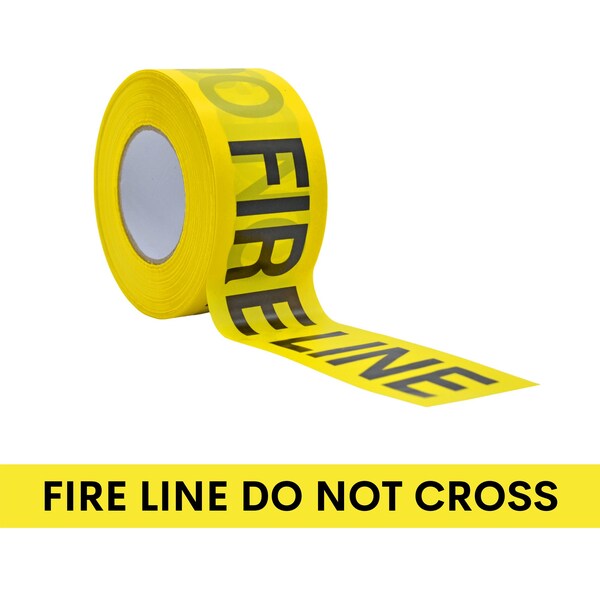 Wod Tape Barricade Tape, Black and Yellow, 3 inch Wide x Polyethylene, 3 mil - WOD BRC-FLDNC-03000-8-1000-BY