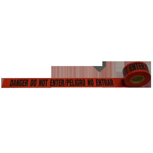 Petra Roc Barricade Tape 2 Mil Bilingual Danger Do Not Enter & Peligro No Entrar, 3 in. x 1000 ft. - PE434540