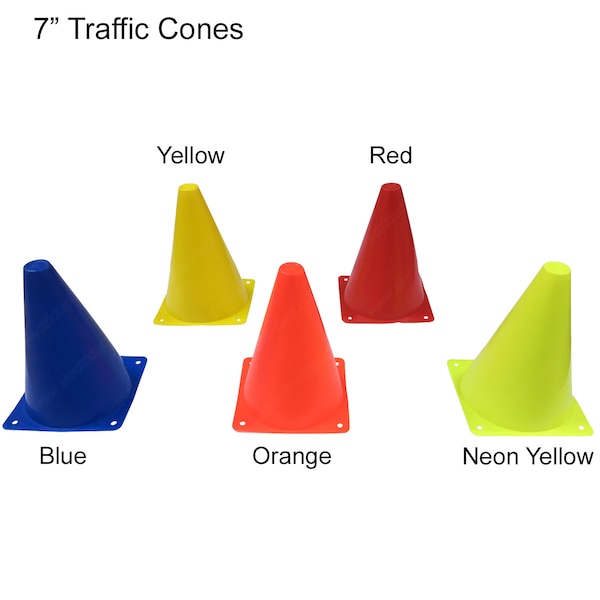 Electriduct ED 7" Yellow Plastic Sport Traffic Cones - TC-ED-7-10PK-YL