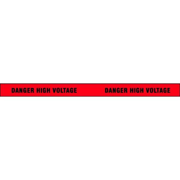 Zoro Select Barricade Tape, Danger High Voltage, Yellow, 3 in Wide x 1,000 ft Length, LDPE, 4 mil - 3 X 1000'L, 4 MIL