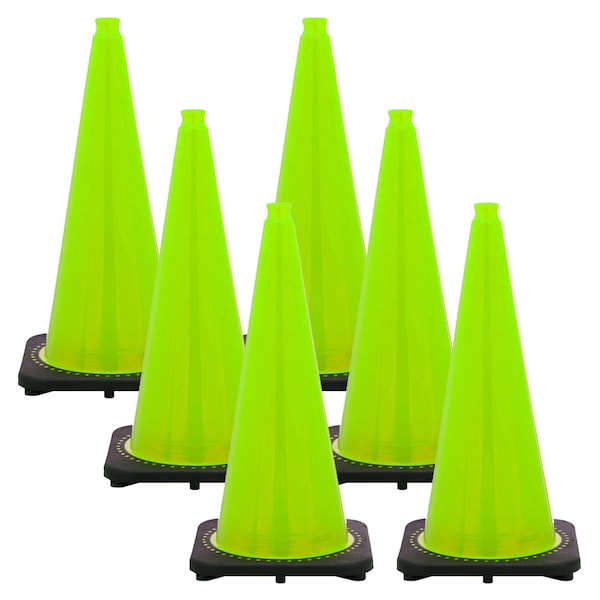 Mr. Chain 28" Safety Green Traffic Cones (6-Pack) - 97514-6