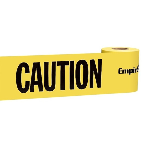 Empire Barricade Tape, 200 ft L, 3 in W, Yellow - 77-0201