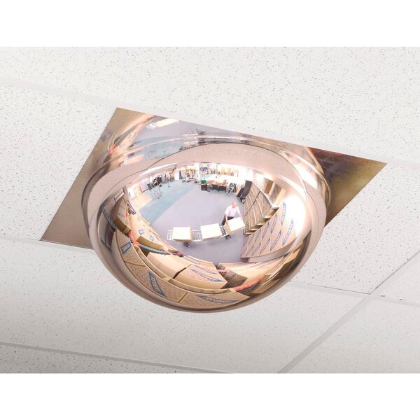 Eat-In 23 in. dia. Full Dome Acrylic Indoor Drop-In Mirror with 2 x 2 ft. Panel, 360 deg Viewing Angle - EA3665798