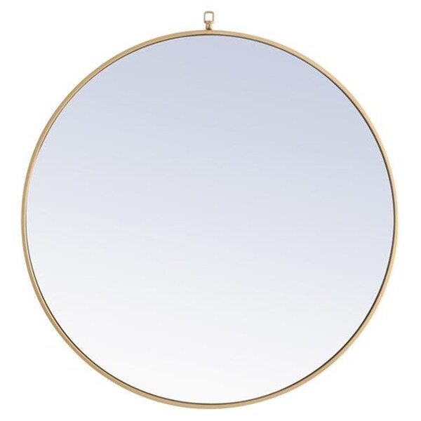 Elegant Lighting Elegant Lighting MR4062BR 36 in. Eternity Metal Frame Round Mirror with Decorative Hook; Brass - MR4062BR